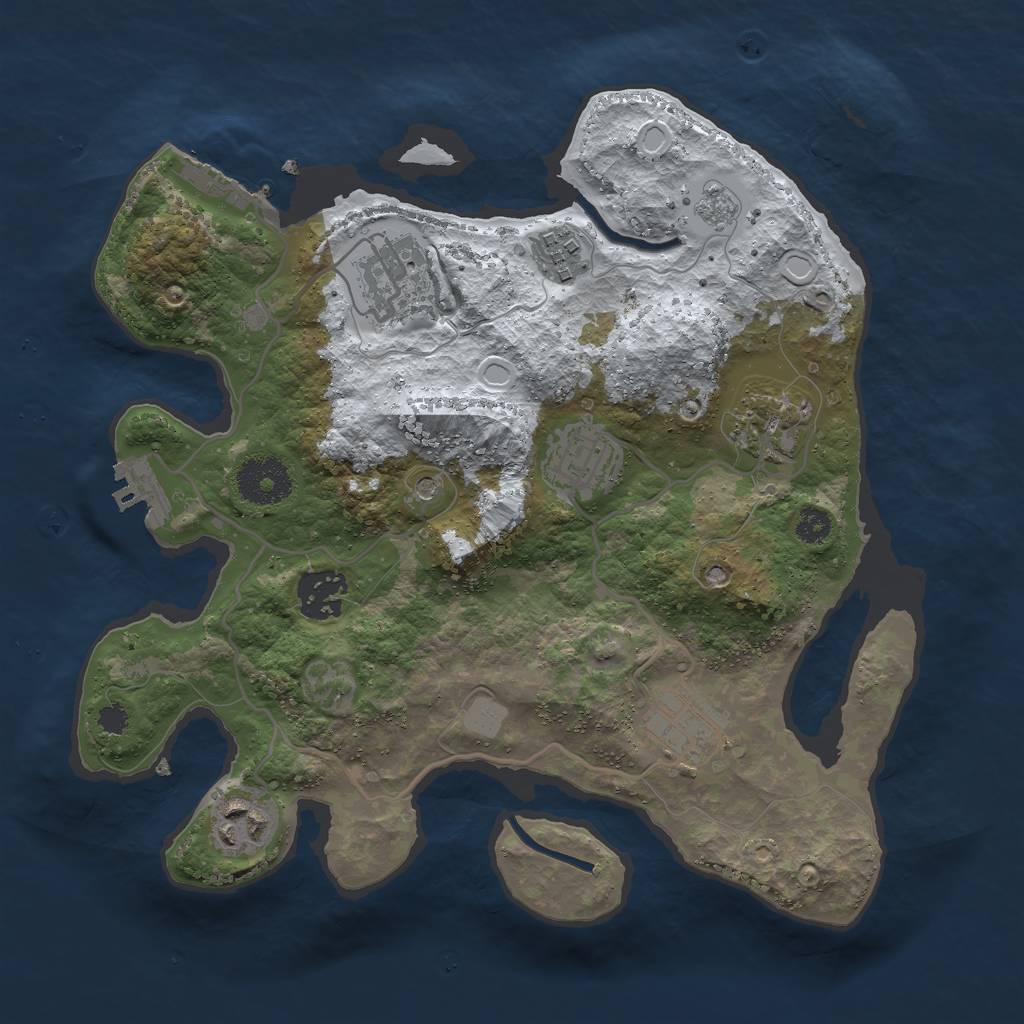 Rust Map: Procedural Map, Size: 3000, Seed: 83337, 16 Monuments