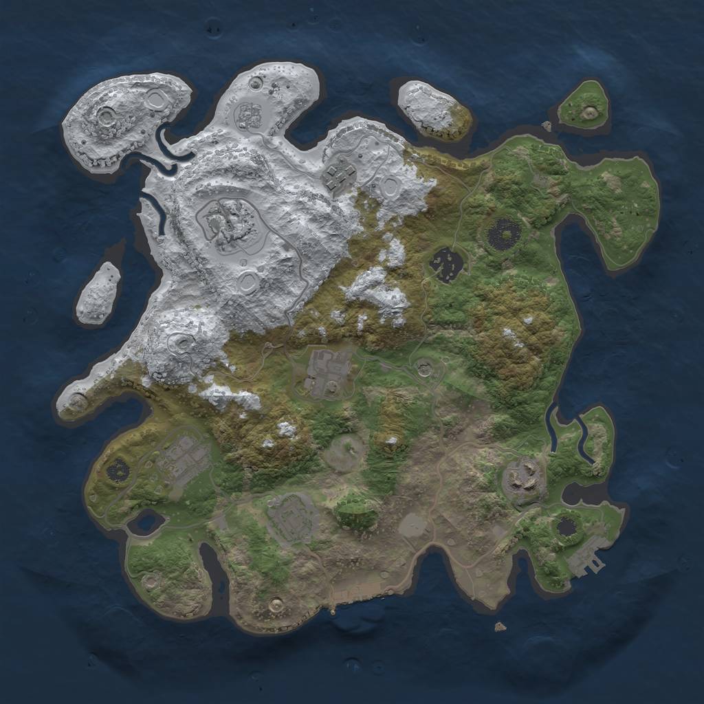 Rust Map: Procedural Map, Size: 3250, Seed: 1741557, 16 Monuments