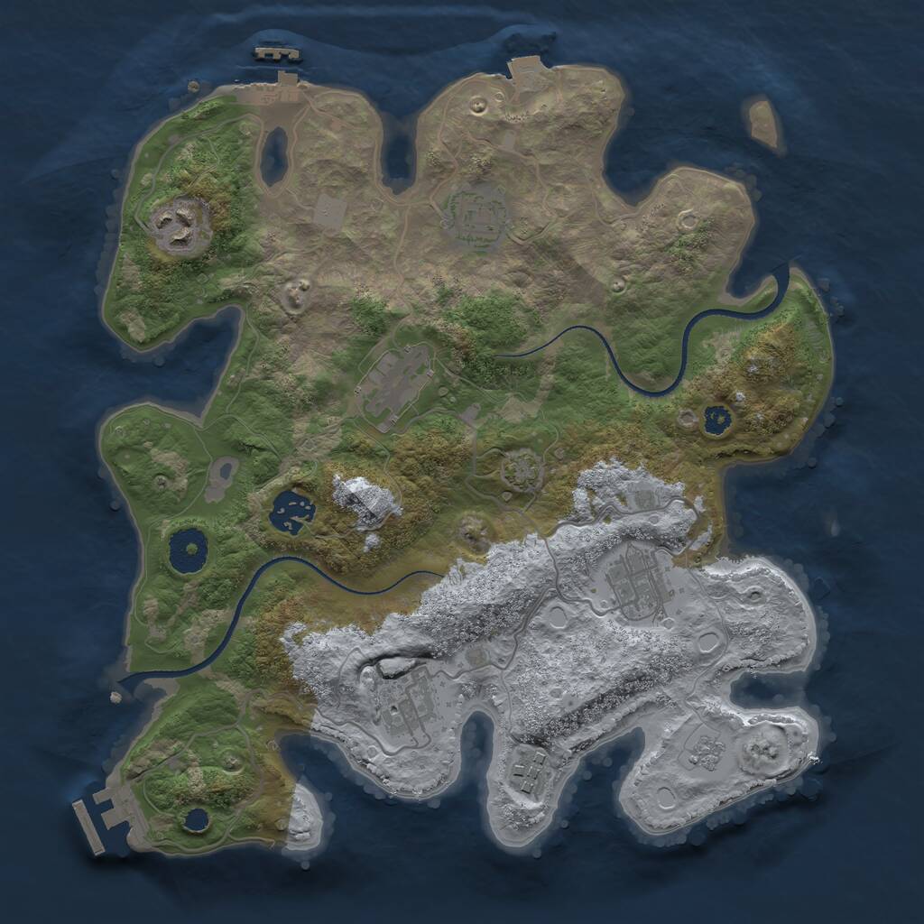 Rust Map: Procedural Map, Size: 3250, Seed: 4330914, 12 Monuments