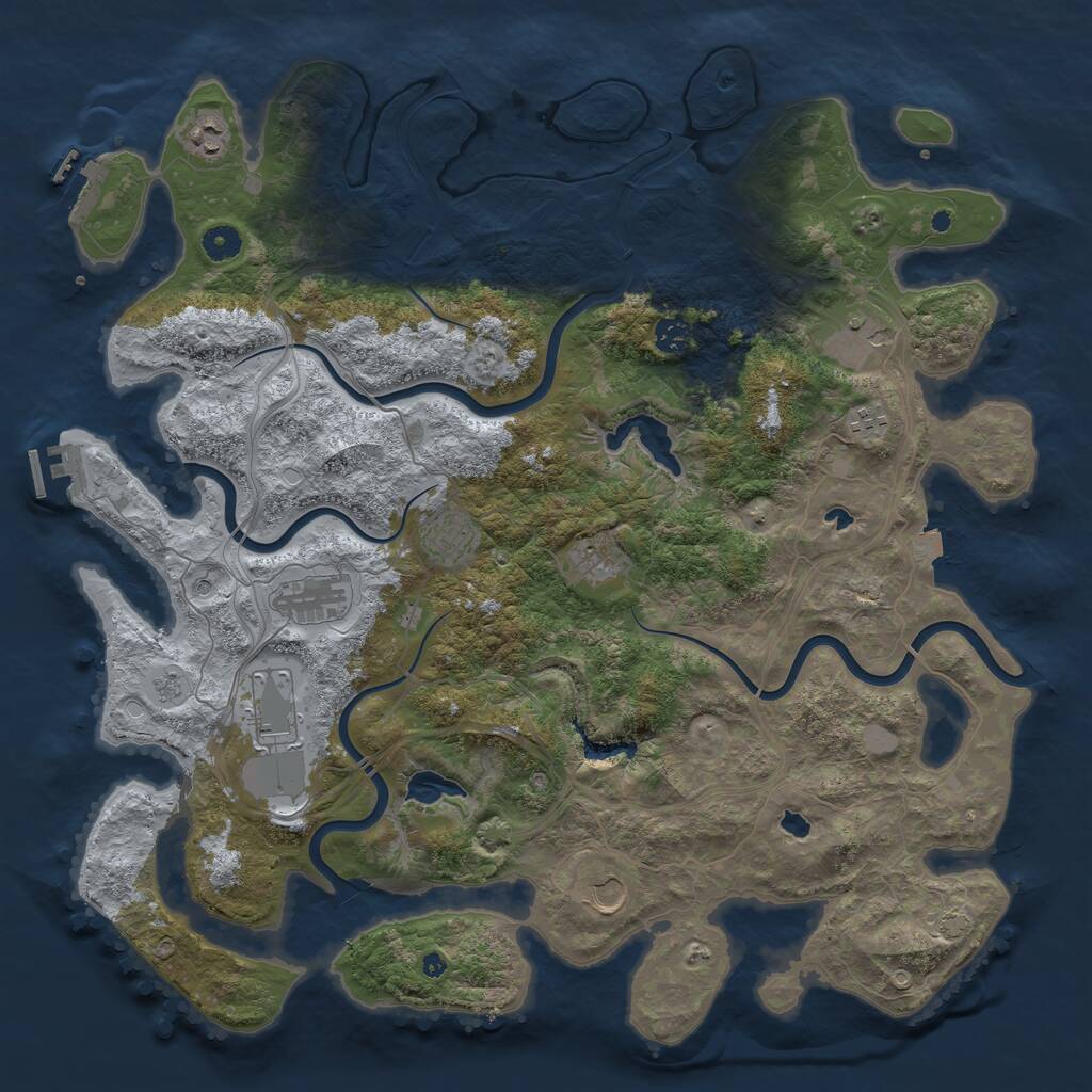 Rust Map: Procedural Map, Size: 4500, Seed: 4554, 15 Monuments