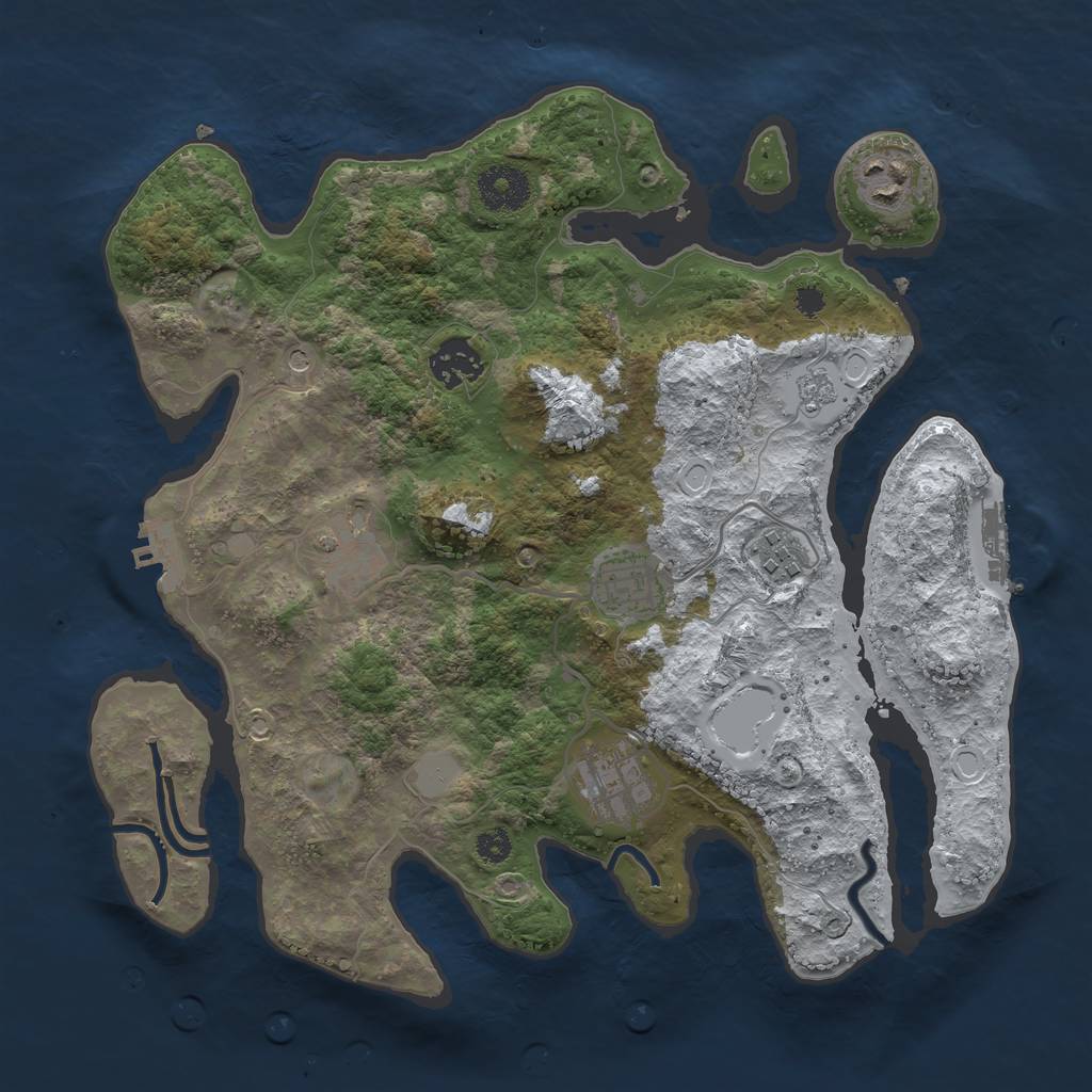 Rust Map: Procedural Map, Size: 3250, Seed: 4234719, 15 Monuments