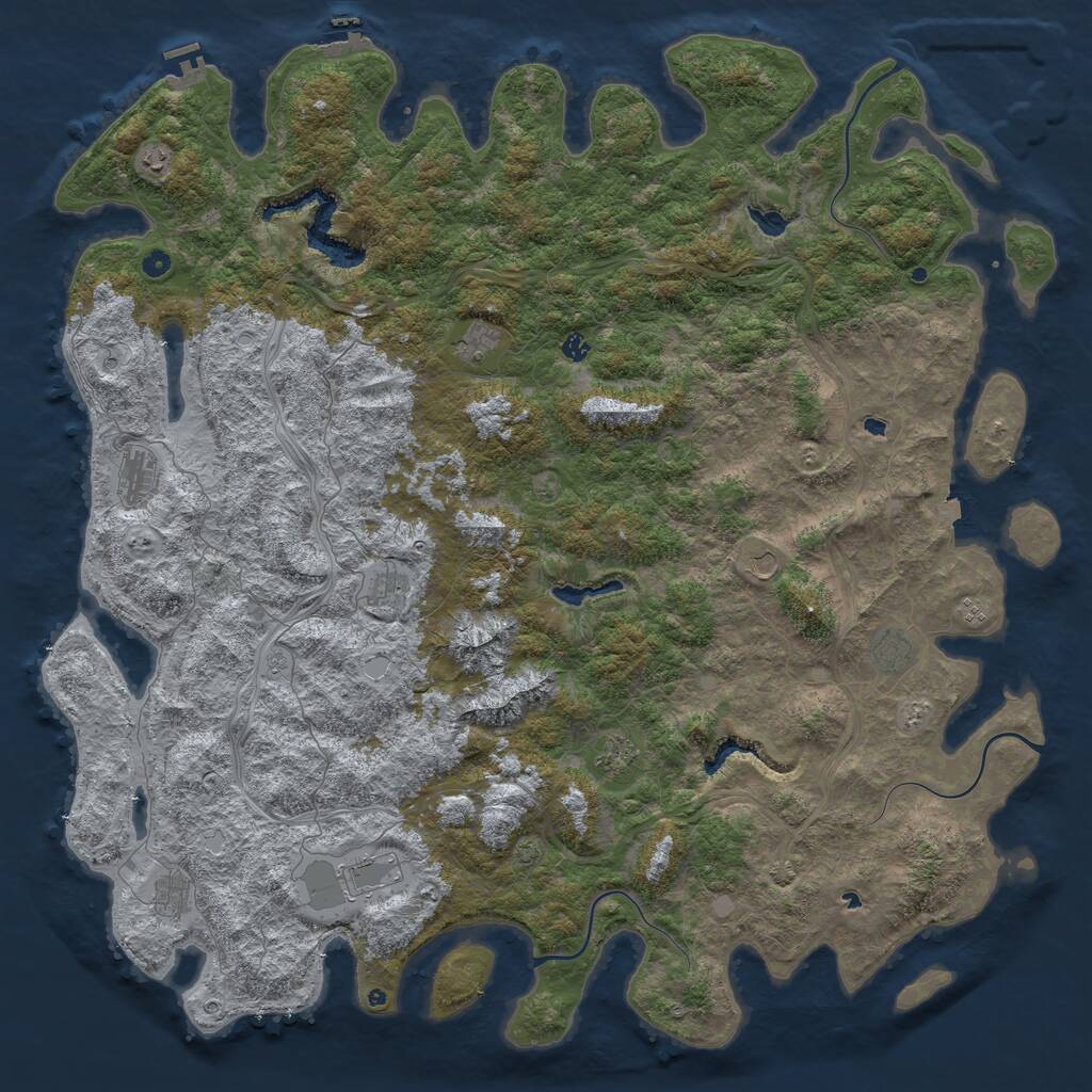 Rust Map: Procedural Map, Size: 6000, Seed: 1012022, 17 Monuments