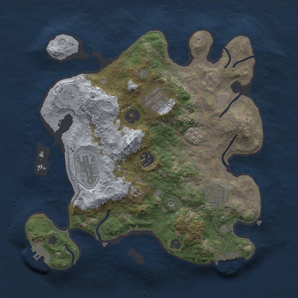 Rust Map: Procedural Map, Size: 3000, Seed: 616466160, 12 Monuments