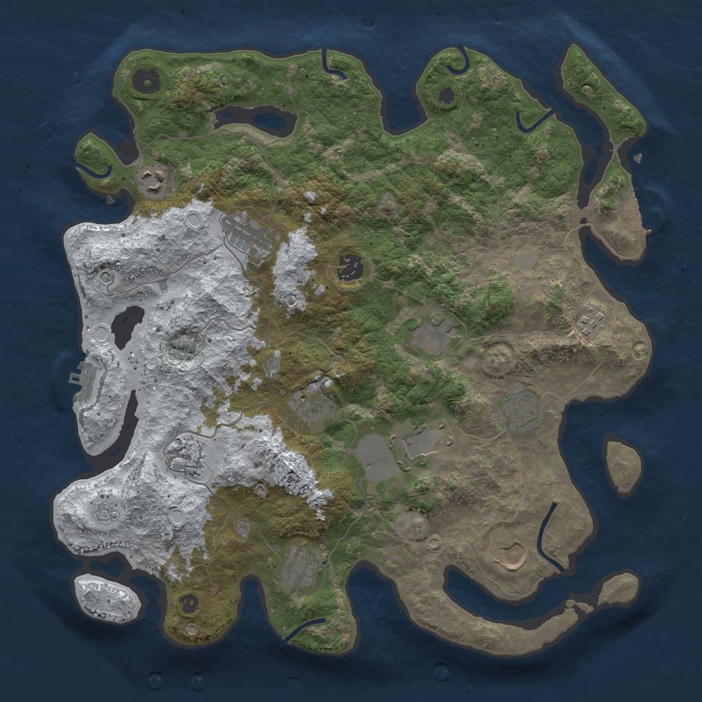 Rust Map: Procedural Map, Size: 3850, Seed: 321020126, 20 Monuments