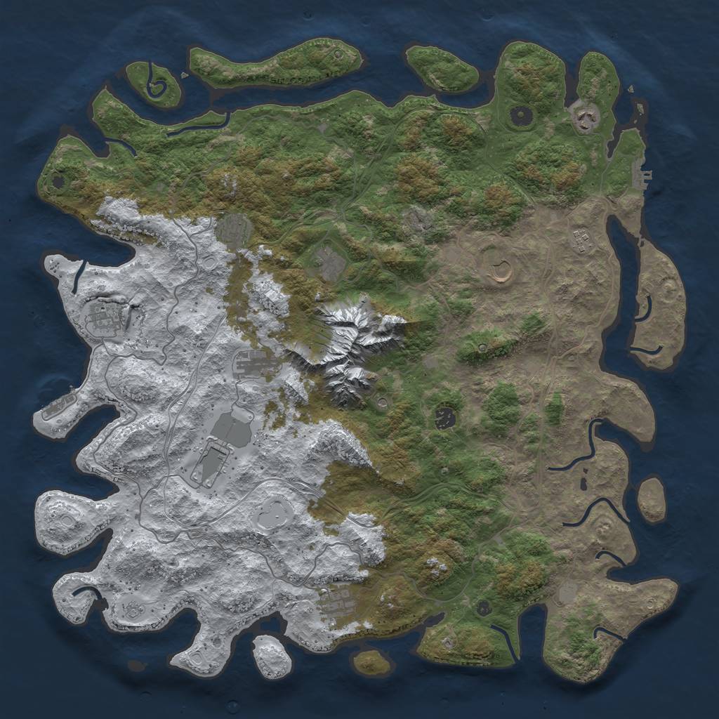 Rust Map: Procedural Map, Size: 5000, Seed: 8868, 19 Monuments