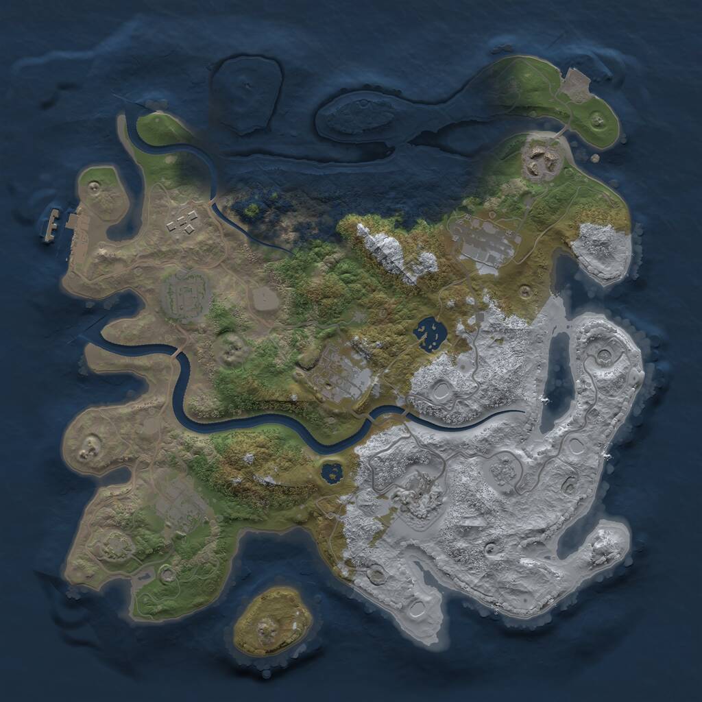 Rust Map: Procedural Map, Size: 3250, Seed: 4055022, 13 Monuments