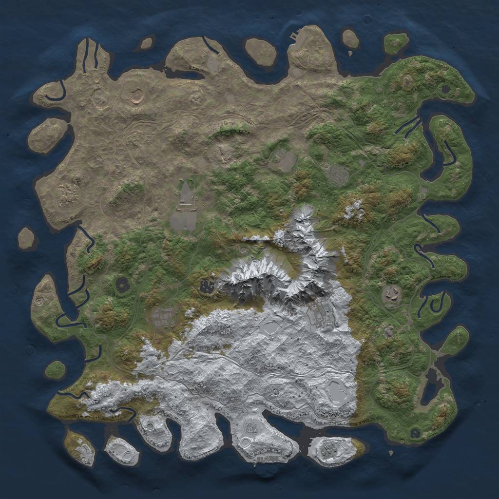 Rust Map: Procedural Map, Size: 5000, Seed: 267, 19 Monuments