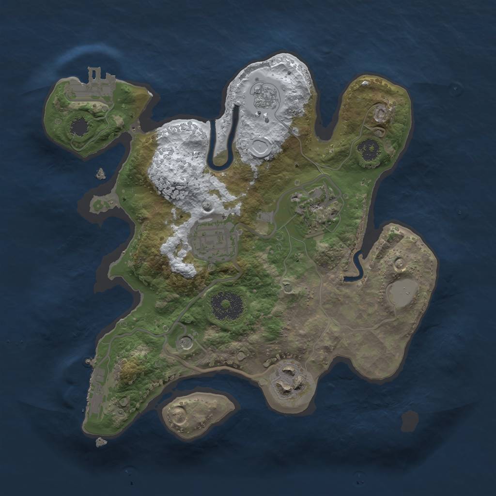 Rust Map: Procedural Map, Size: 2400, Seed: 156, 12 Monuments