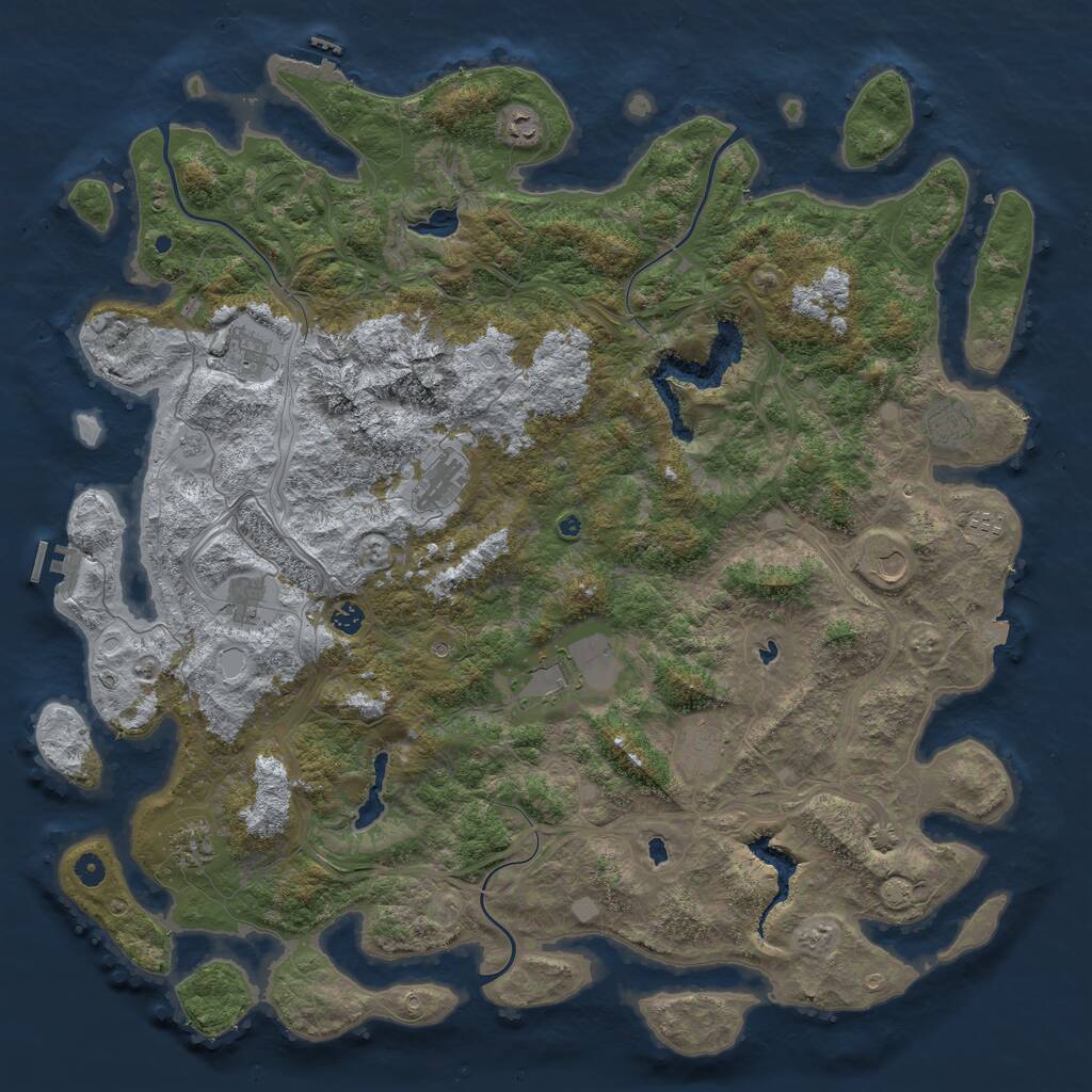 Rust Map: Procedural Map, Size: 5250, Seed: 1234567, 17 Monuments