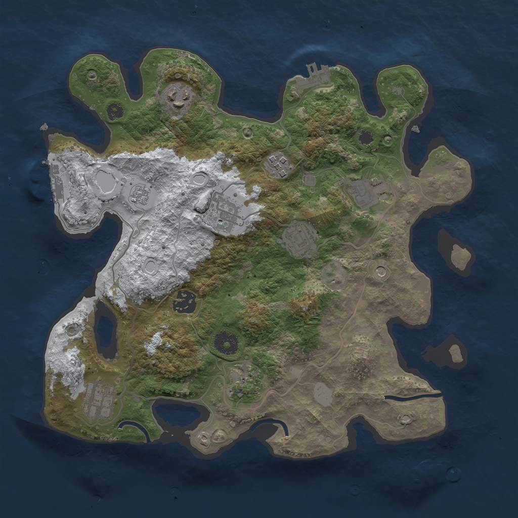 Rust Map: Procedural Map, Size: 3250, Seed: 4596496, 17 Monuments