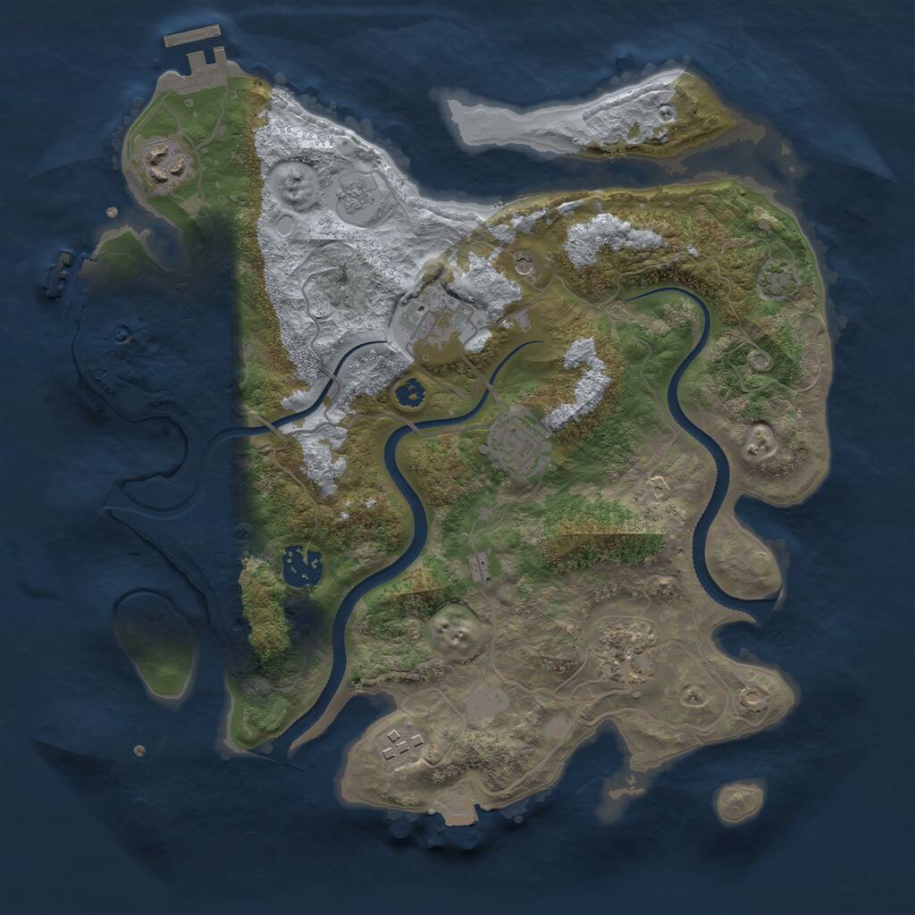 Rust Map: Procedural Map, Size: 3250, Seed: 342437, 12 Monuments