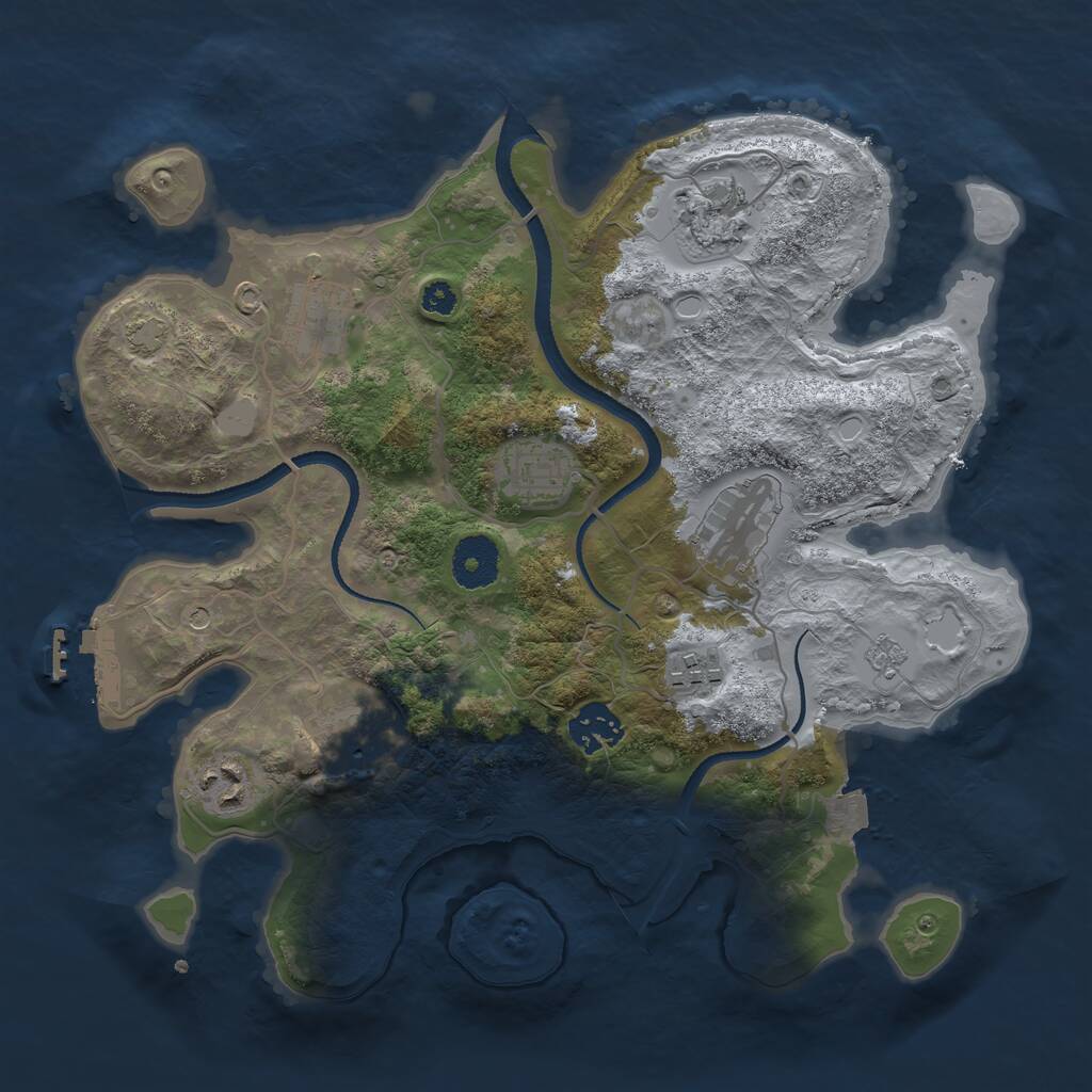 Rust Map: Procedural Map, Size: 3250, Seed: 5869572, 13 Monuments