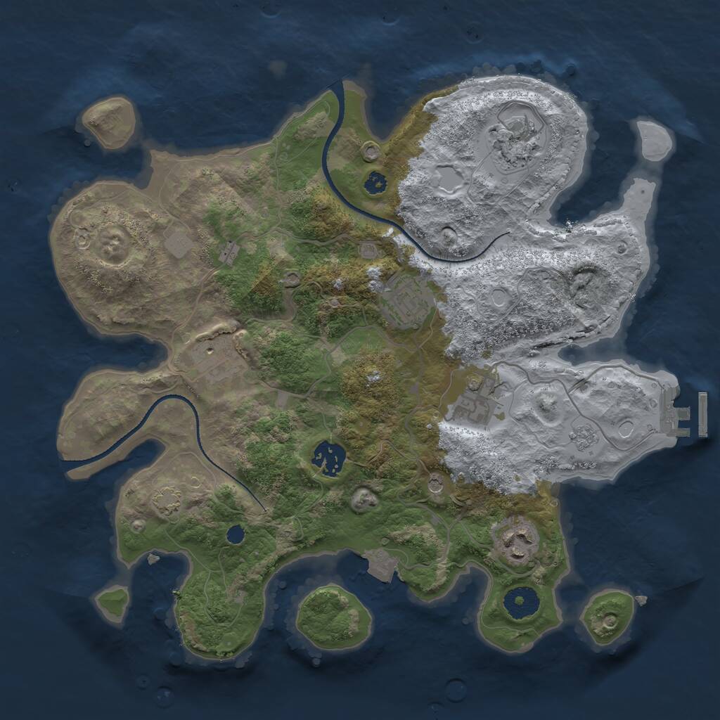 Rust Map: Procedural Map, Size: 3250, Seed: 5869572, 11 Monuments