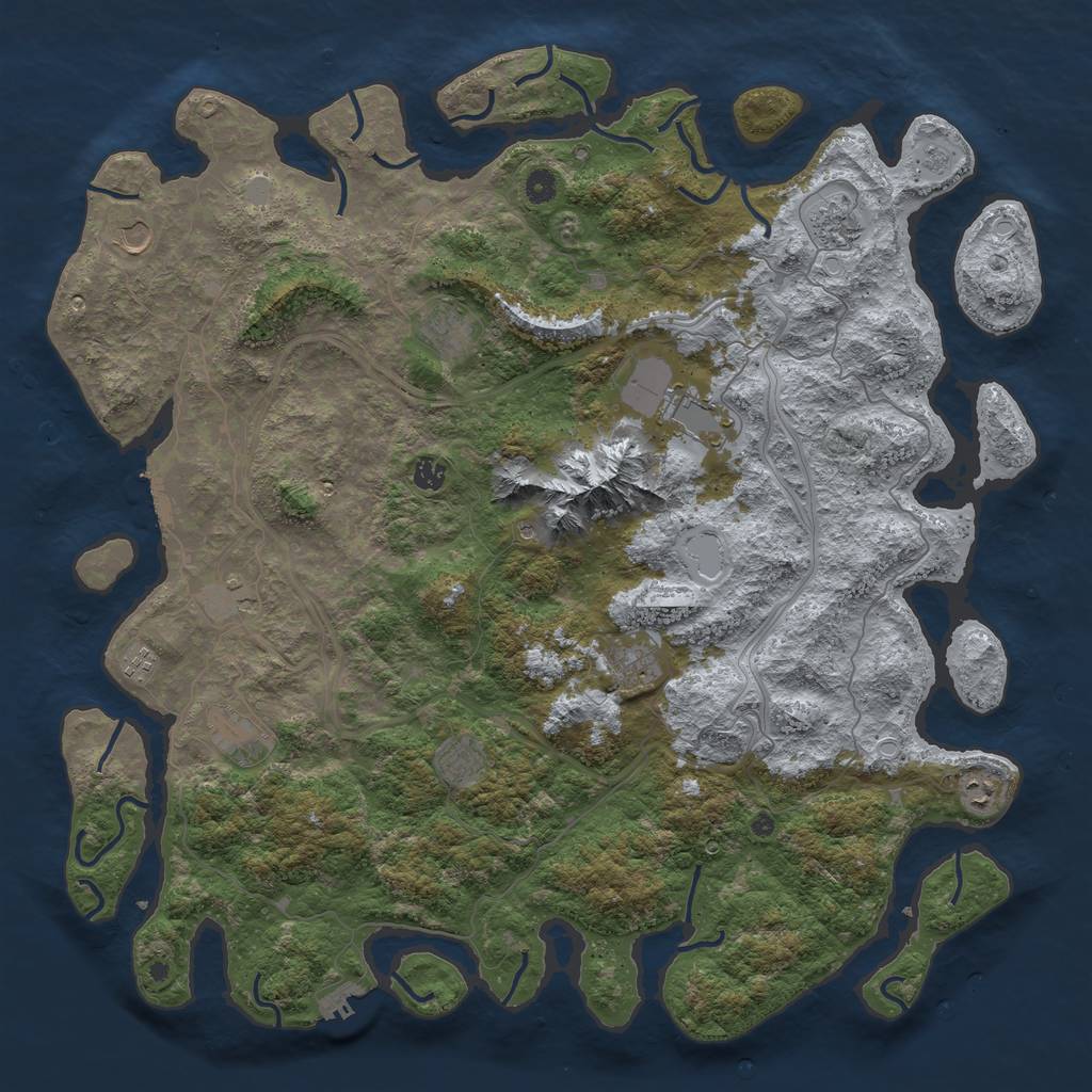 Rust Map: Procedural Map, Size: 5000, Seed: 1846879387, 18 Monuments