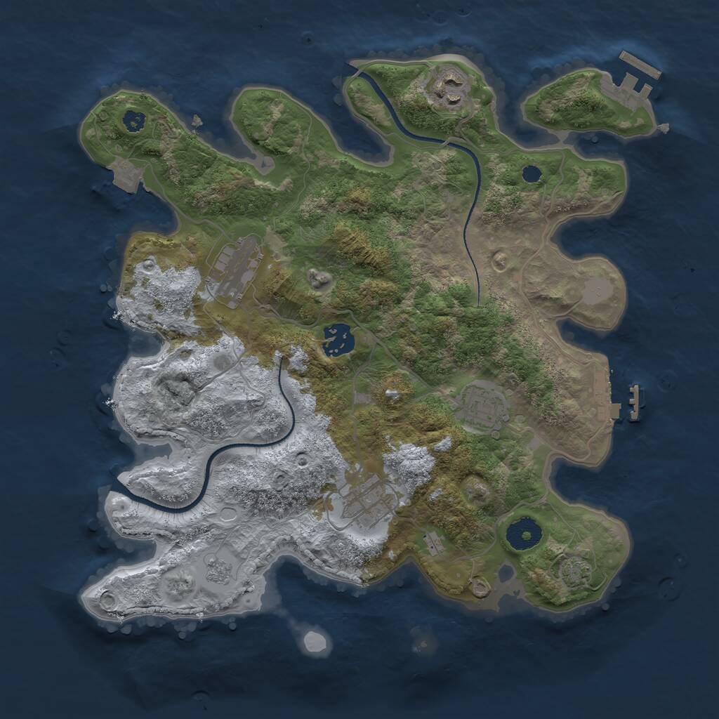 Rust Map: Procedural Map, Size: 3250, Seed: 5347146, 10 Monuments