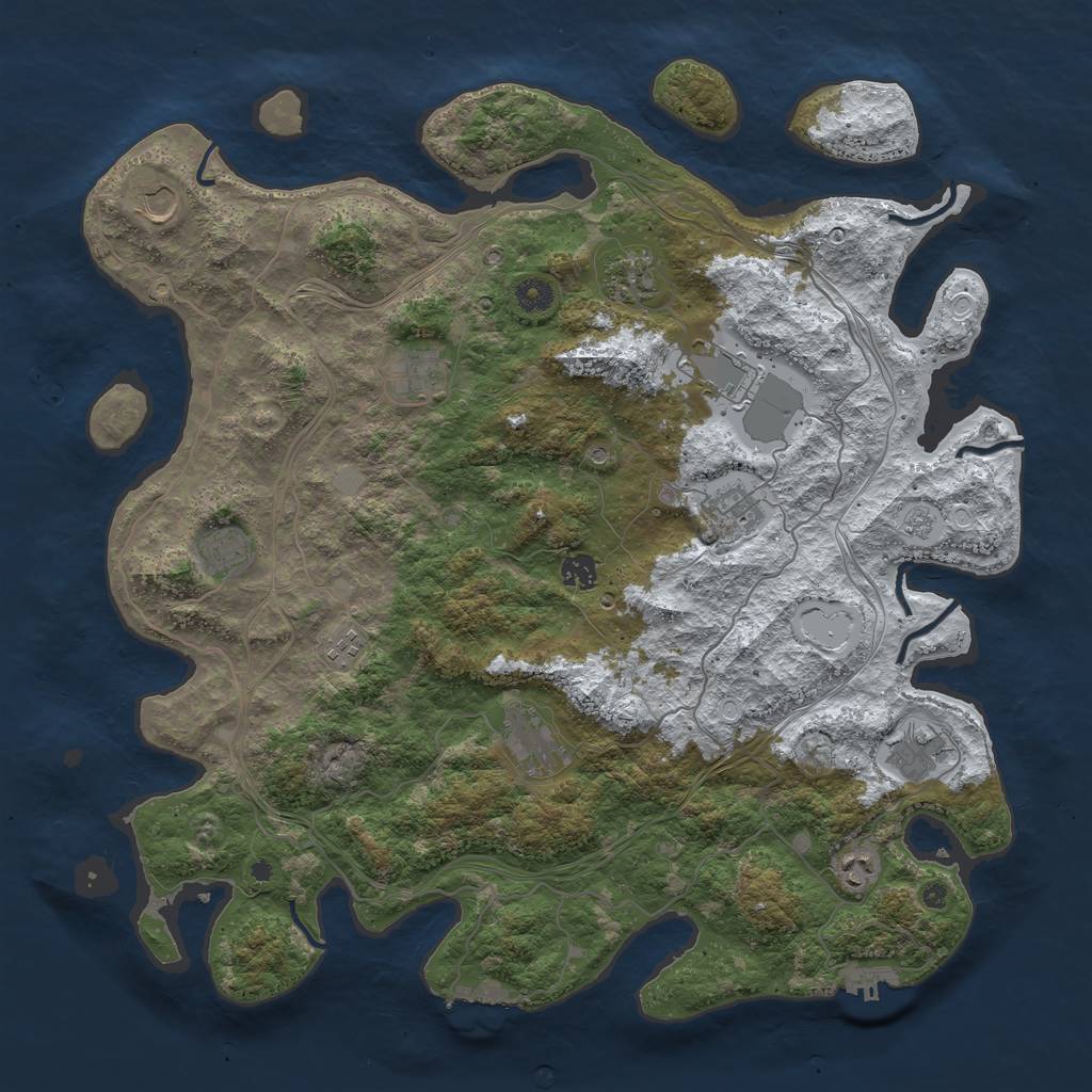 Rust Map: Procedural Map, Size: 4500, Seed: 123114, 20 Monuments