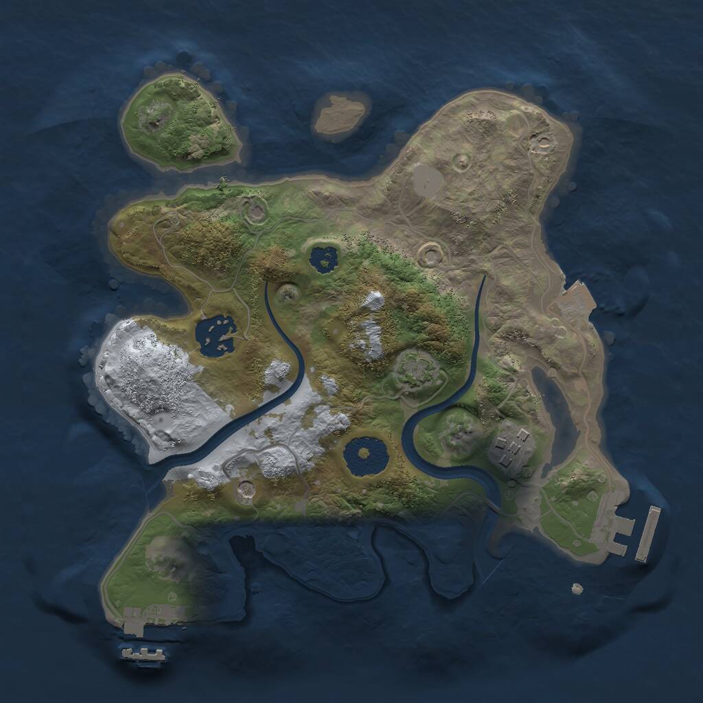 Rust Map: Procedural Map, Size: 2500, Seed: 9116161, 7 Monuments