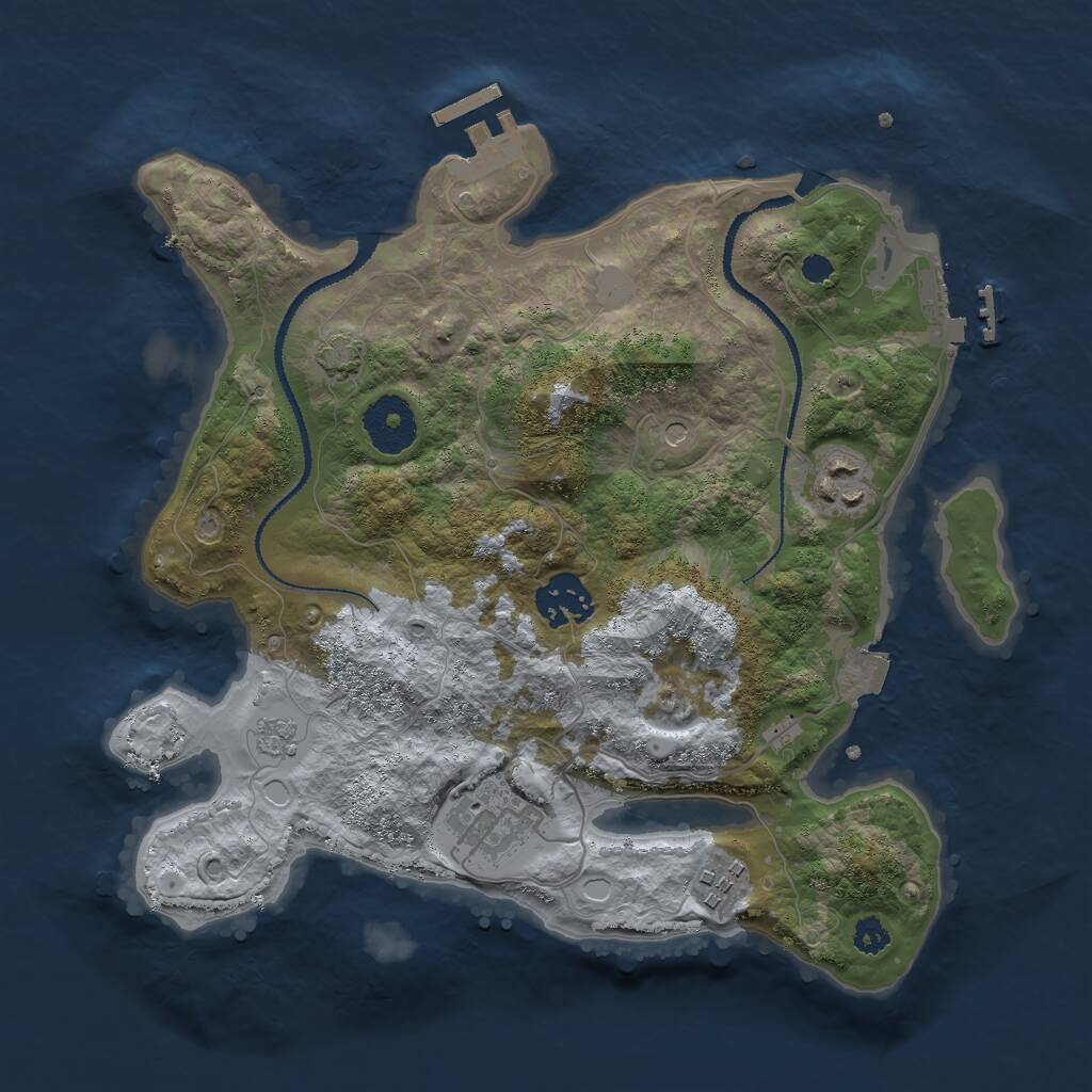 Rust Map: Procedural Map, Size: 3000, Seed: 1717640112, 10 Monuments