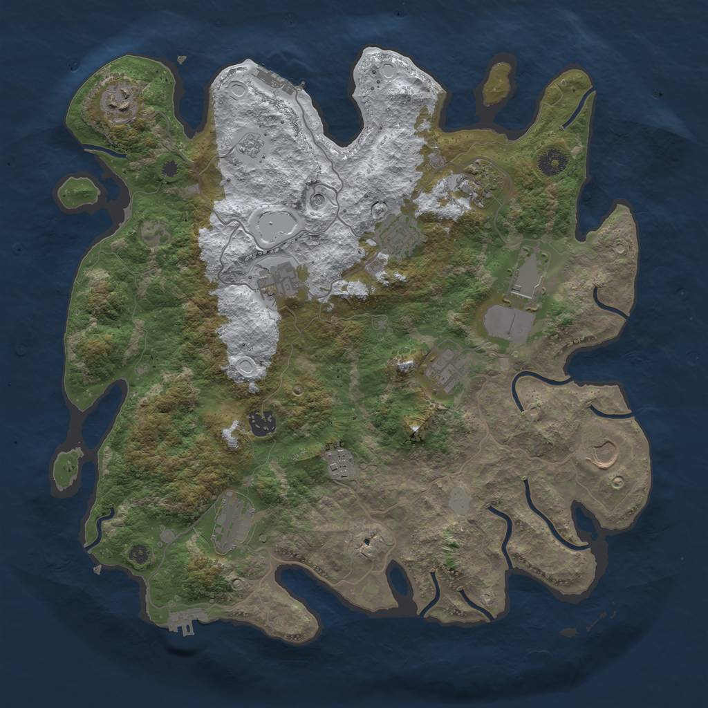 Rust Map: Procedural Map, Size: 3850, Seed: 252471962, 19 Monuments