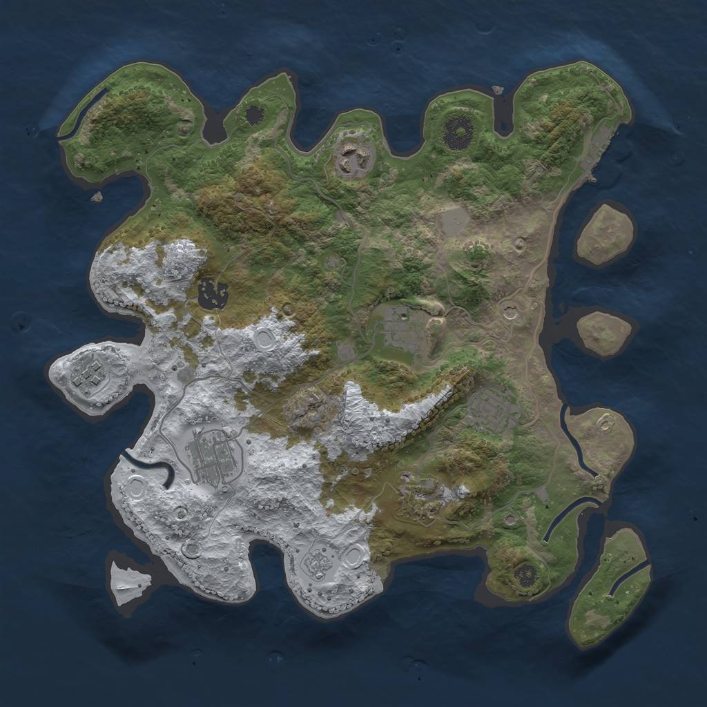 Rust Map: Procedural Map, Size: 3250, Seed: 692811, 15 Monuments