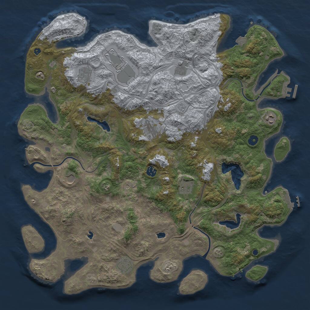 Rust Map: Procedural Map, Size: 4600, Seed: 2040, 16 Monuments