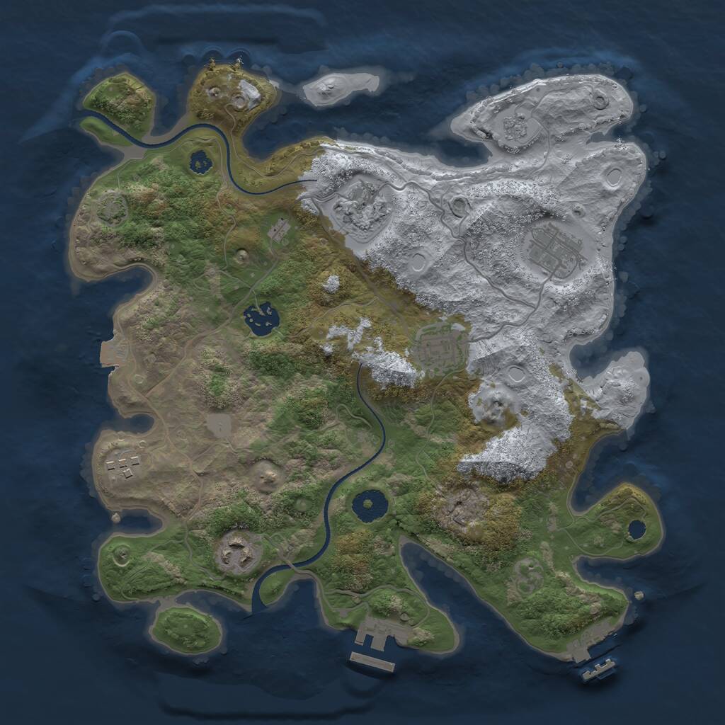 Rust Map: Procedural Map, Size: 3250, Seed: 3092513, 11 Monuments