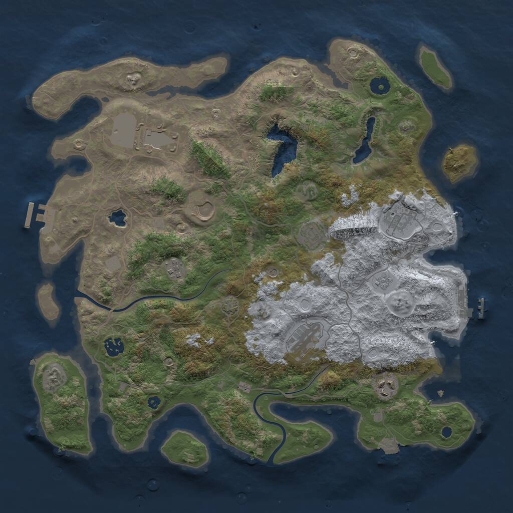 Rust Map: Procedural Map, Size: 4000, Seed: 24512, 14 Monuments