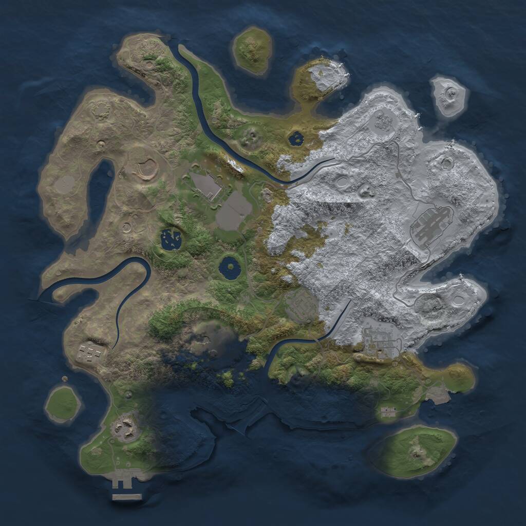 Rust Map: Procedural Map, Size: 3620, Seed: 4949, 14 Monuments