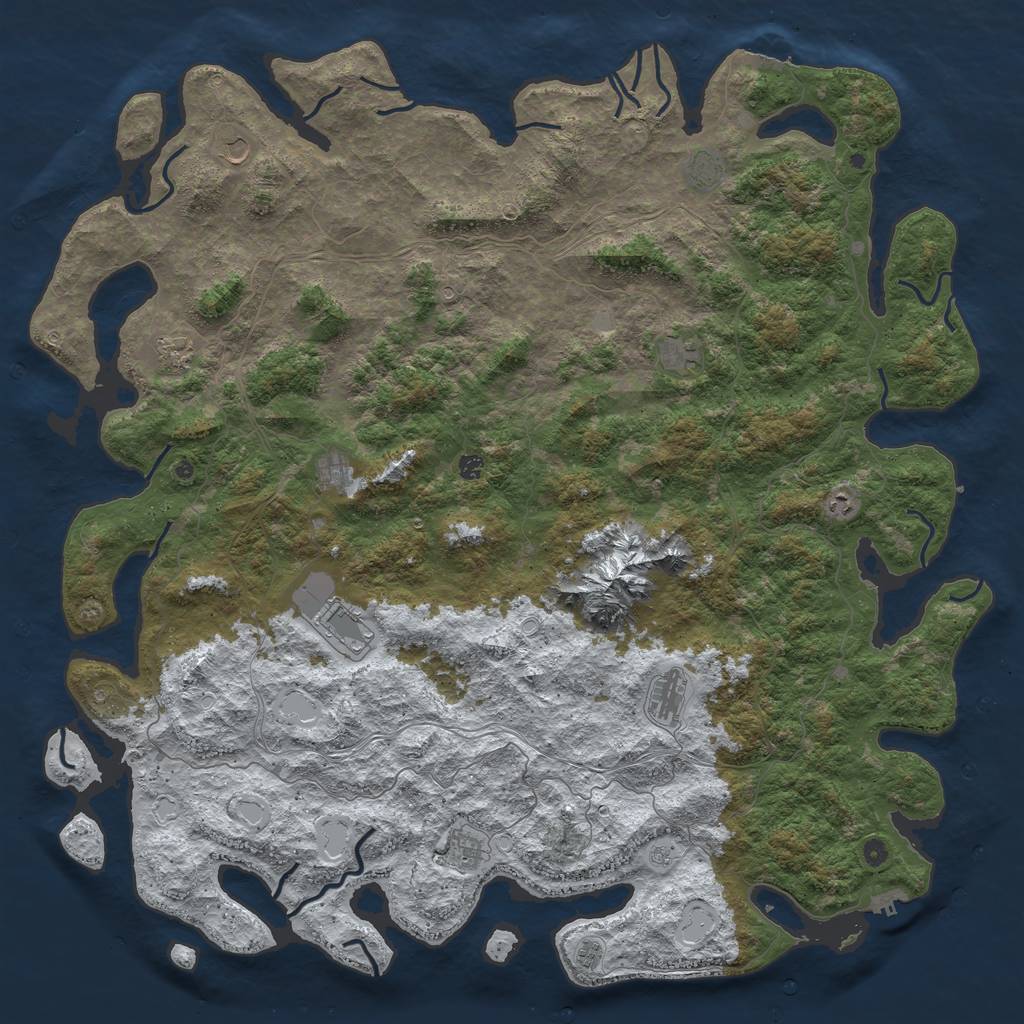 Rust Map: Procedural Map, Size: 6000, Seed: 243368, 20 Monuments