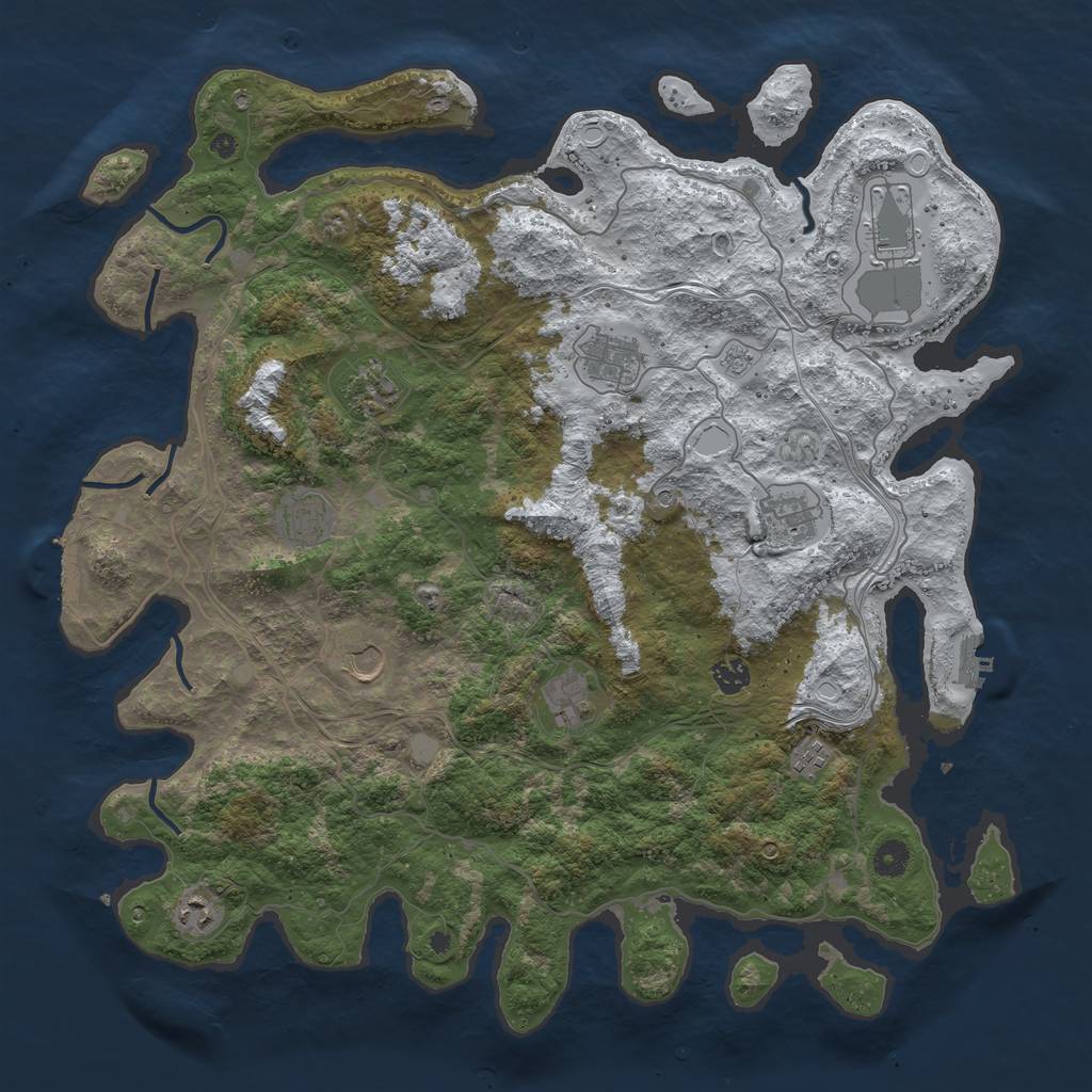 Rust Map: Procedural Map, Size: 4500, Seed: 4796842, 19 Monuments