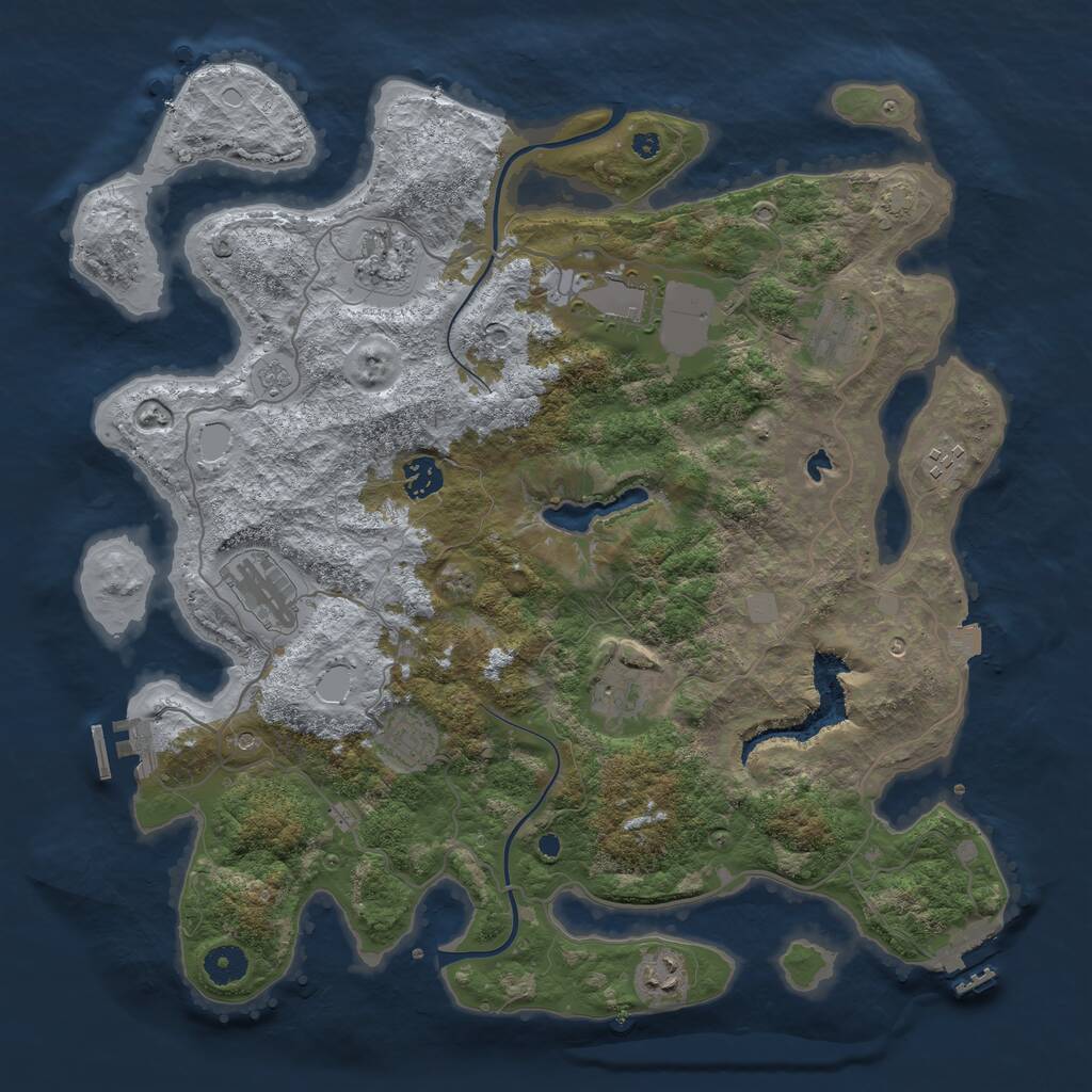 Rust Map: Procedural Map, Size: 4000, Seed: 1633654776, 15 Monuments