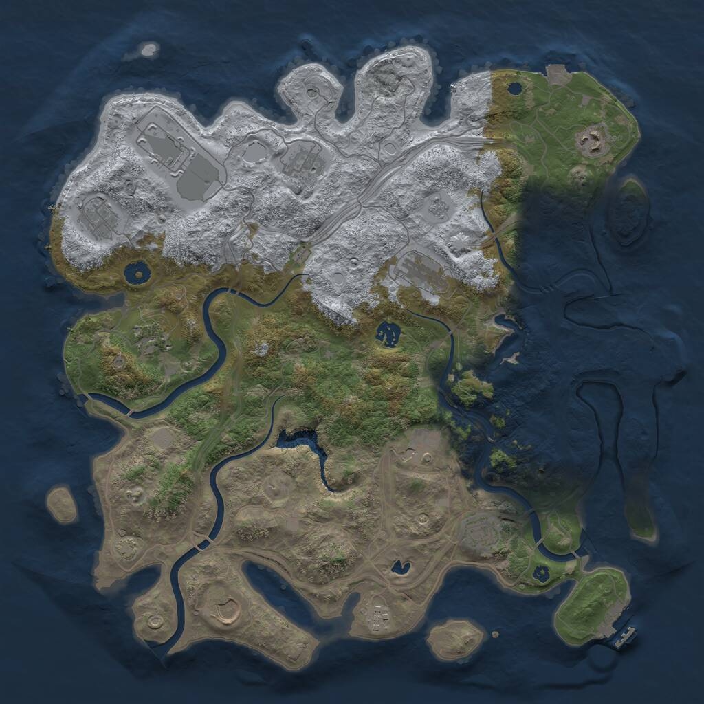 Rust Map: Procedural Map, Size: 4250, Seed: 1699557, 17 Monuments