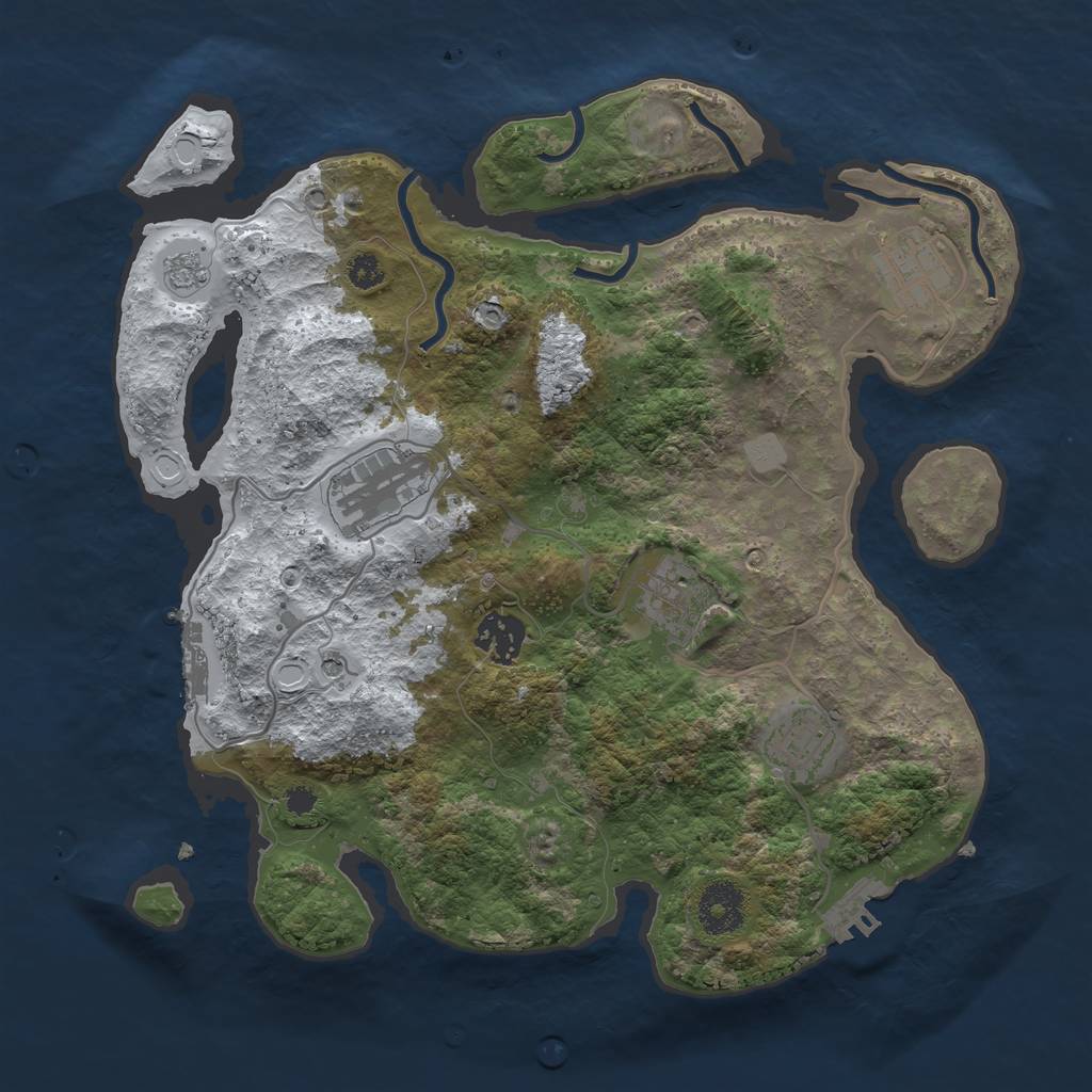 Rust Map: Procedural Map, Size: 3250, Seed: 3282629, 14 Monuments