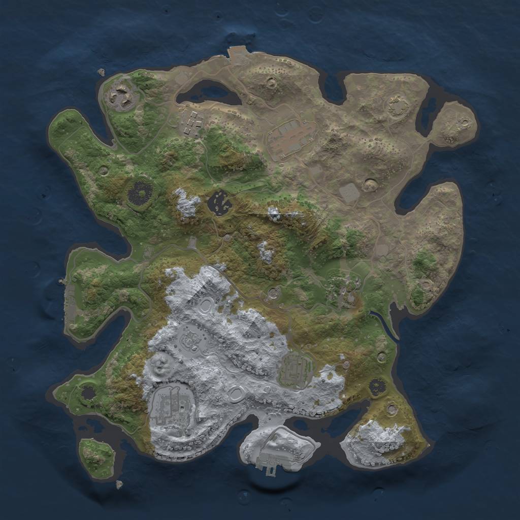 Rust Map: Procedural Map, Size: 3250, Seed: 4340211, 15 Monuments