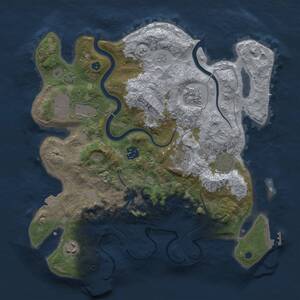 Thumbnail Rust Map: Procedural Map, Size: 3500, Seed: 36447985, 13 Monuments