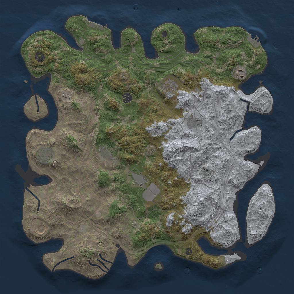 Rust Map: Procedural Map, Size: 4300, Seed: 176975227, 18 Monuments