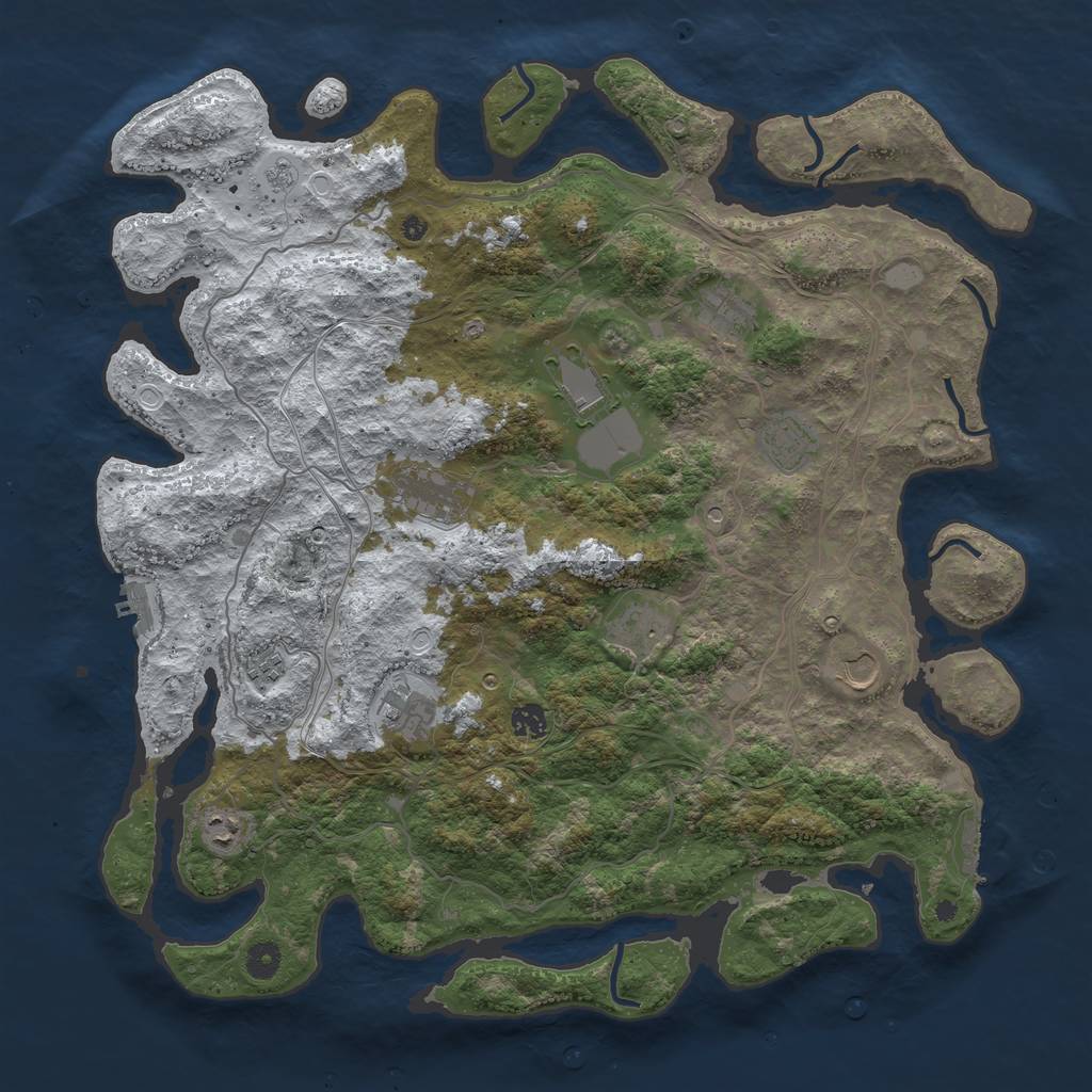 Rust Map: Procedural Map, Size: 4500, Seed: 71638513, 19 Monuments