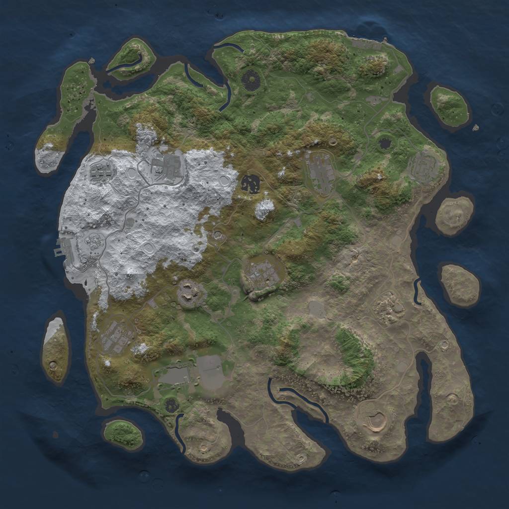 Rust Map: Procedural Map, Size: 3850, Seed: 2, 20 Monuments
