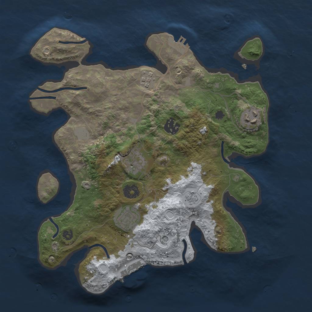Rust Map: Procedural Map, Size: 3000, Seed: 13500, 14 Monuments