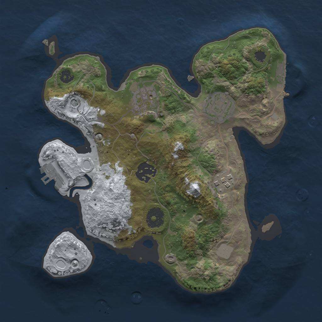 Rust Map: Procedural Map, Size: 2500, Seed: 57627, 12 Monuments