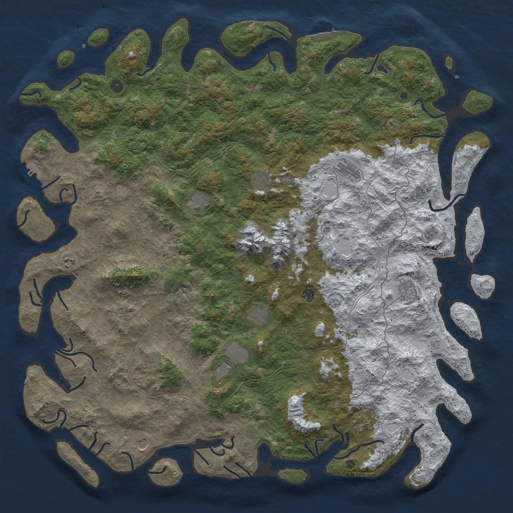 Rust Map: Procedural Map, Size: 6000, Seed: 948474, 20 Monuments
