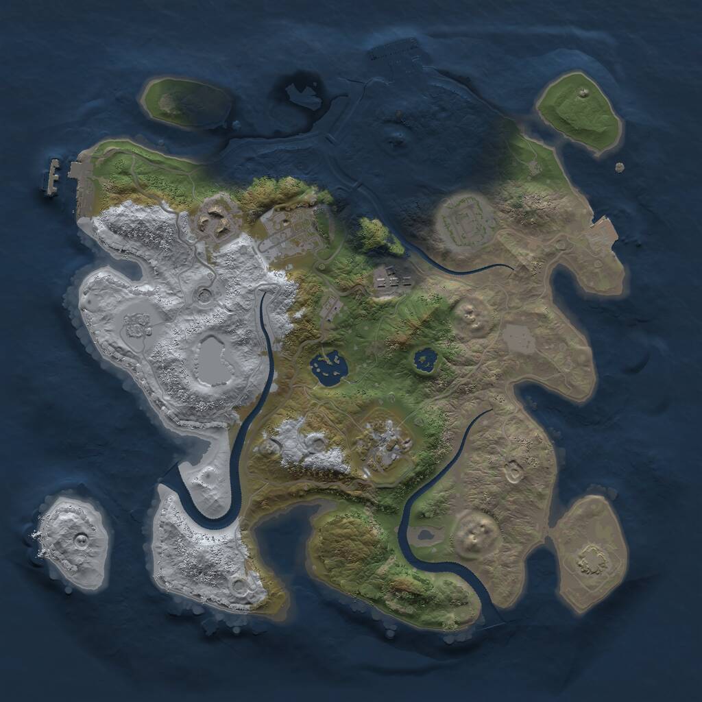 Rust Map: Procedural Map, Size: 3000, Seed: 1744670570, 12 Monuments