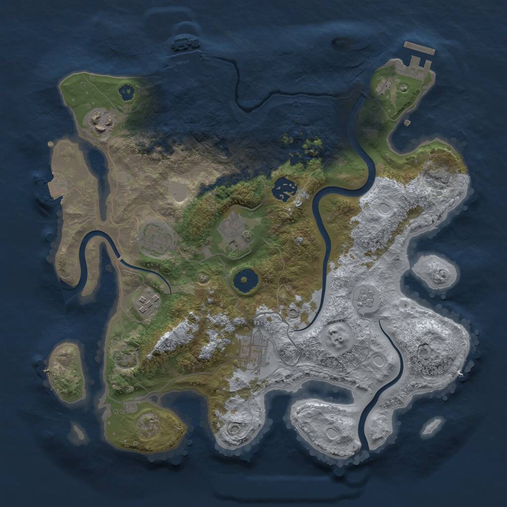 Rust Map: Procedural Map, Size: 3250, Seed: 4872026, 12 Monuments