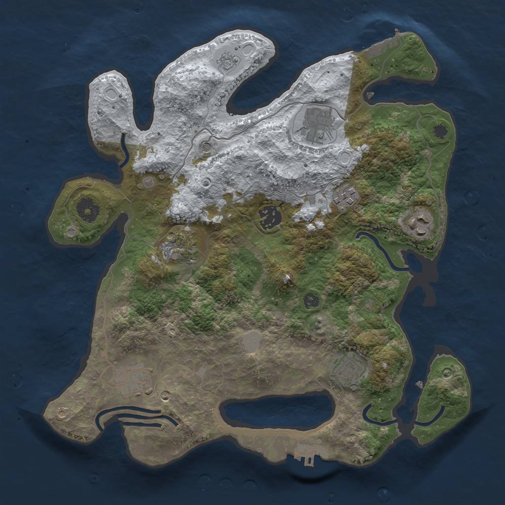 Rust Map: Procedural Map, Size: 3250, Seed: 3495926, 16 Monuments