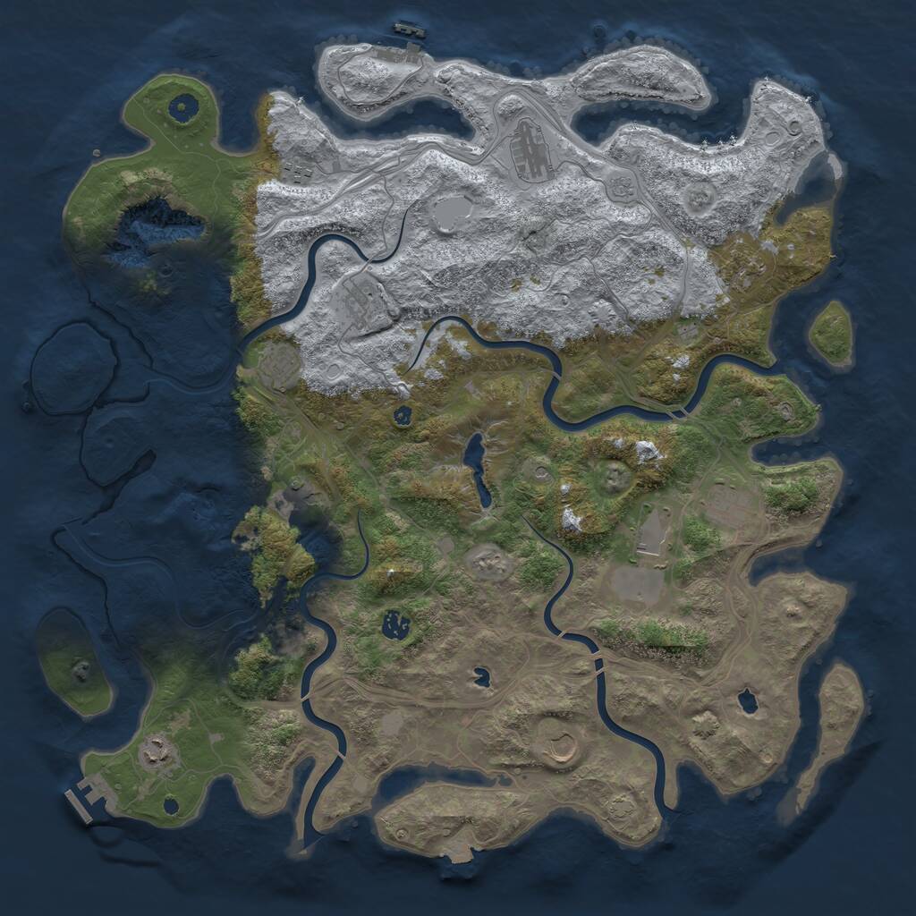 Rust Map: Procedural Map, Size: 4800, Seed: 557394806, 17 Monuments
