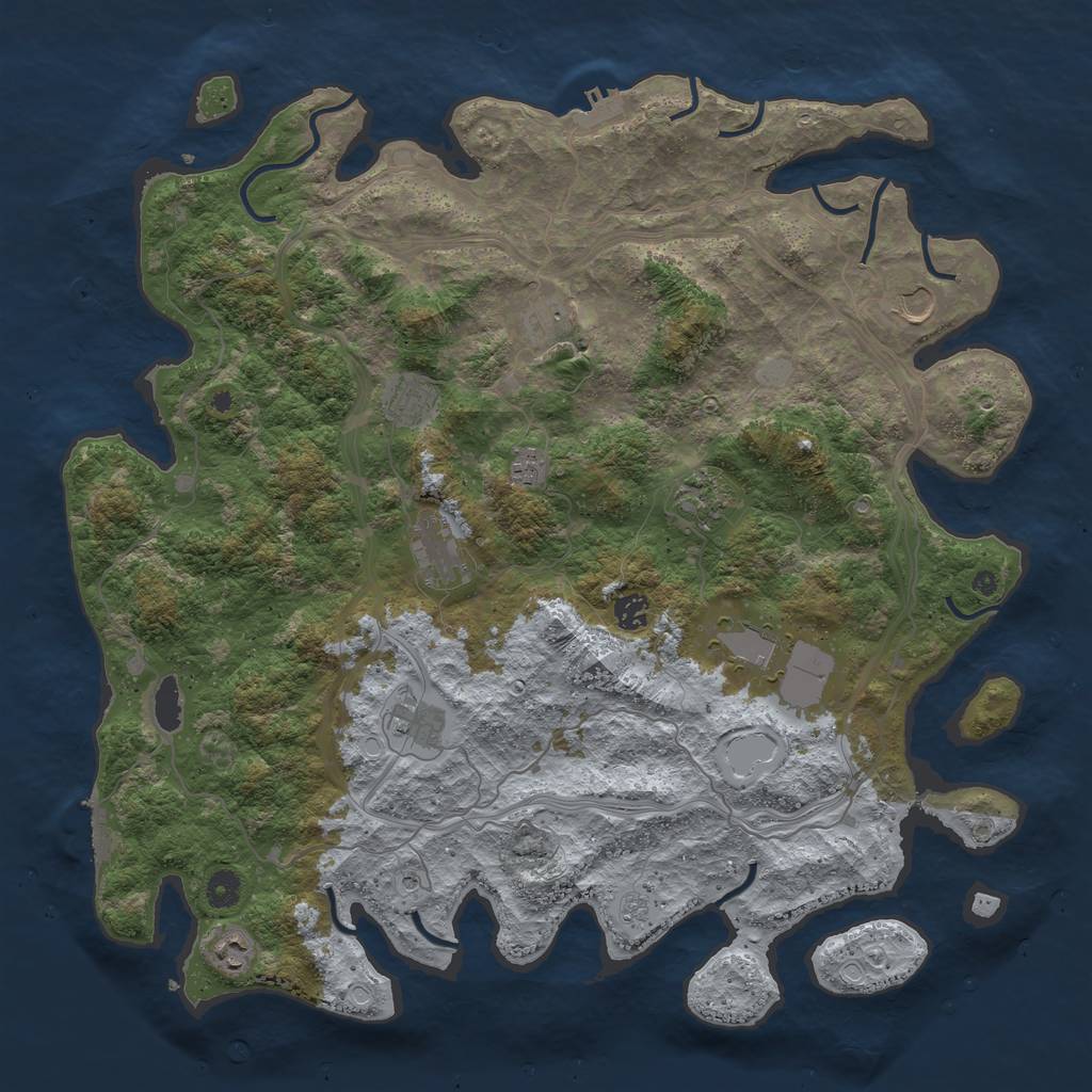 Rust Map: Procedural Map, Size: 4500, Seed: 50, 19 Monuments