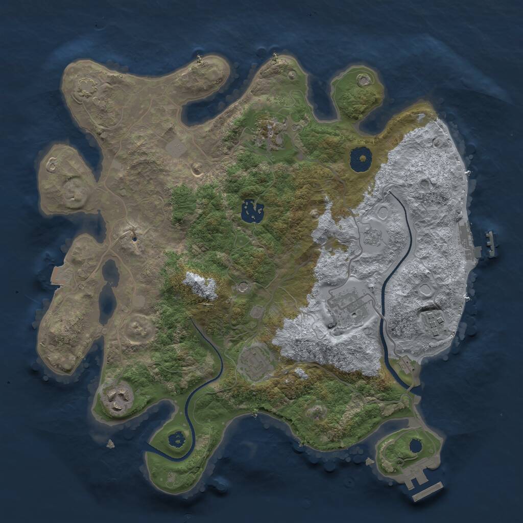 Rust Map: Procedural Map, Size: 3250, Seed: 4497026, 12 Monuments