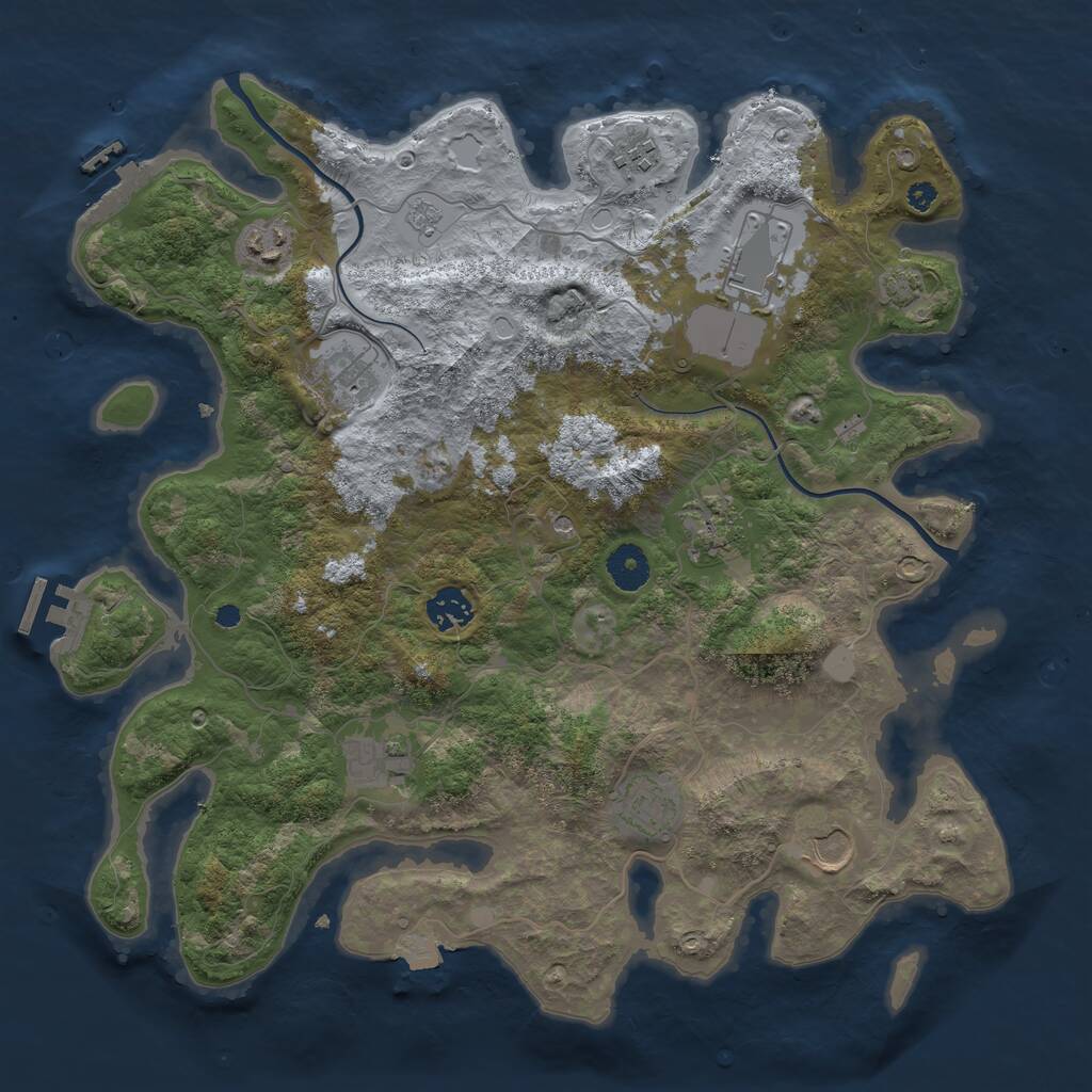 Rust Map: Procedural Map, Size: 3750, Seed: 1587815164, 15 Monuments