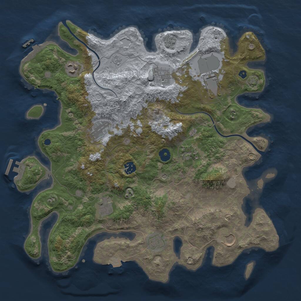 Rust Map: Procedural Map, Size: 3750, Seed: 1587815164, 16 Monuments