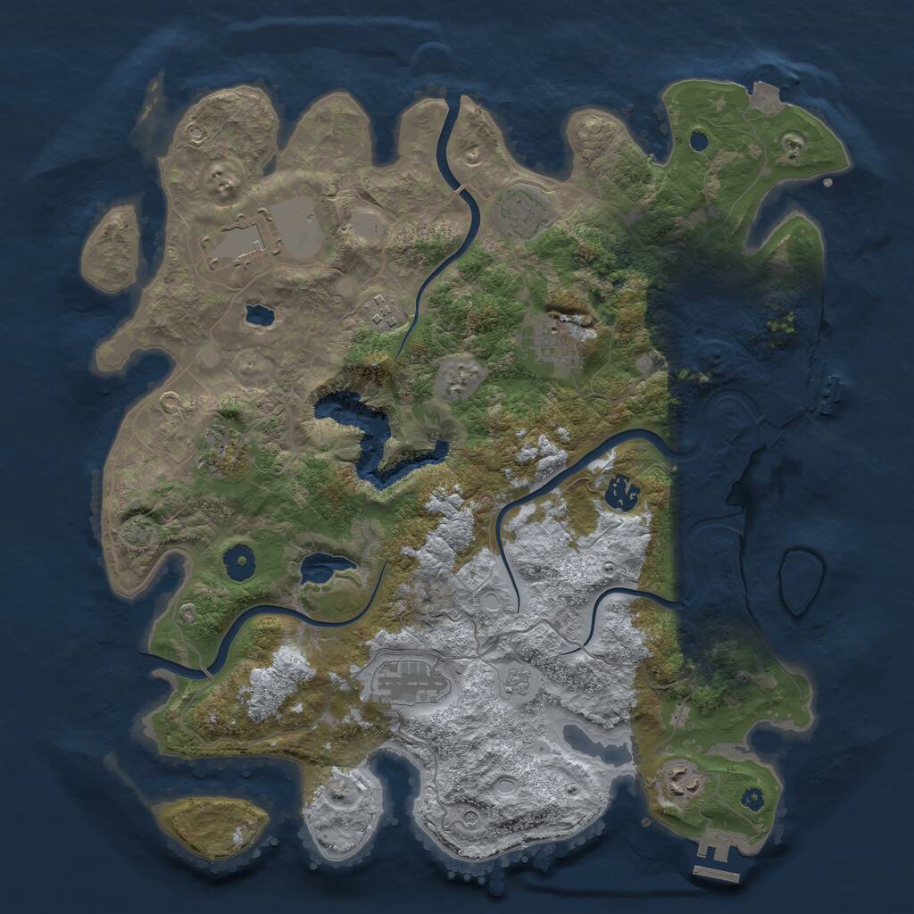 Rust Map: Procedural Map, Size: 4000, Seed: 662830667, 14 Monuments